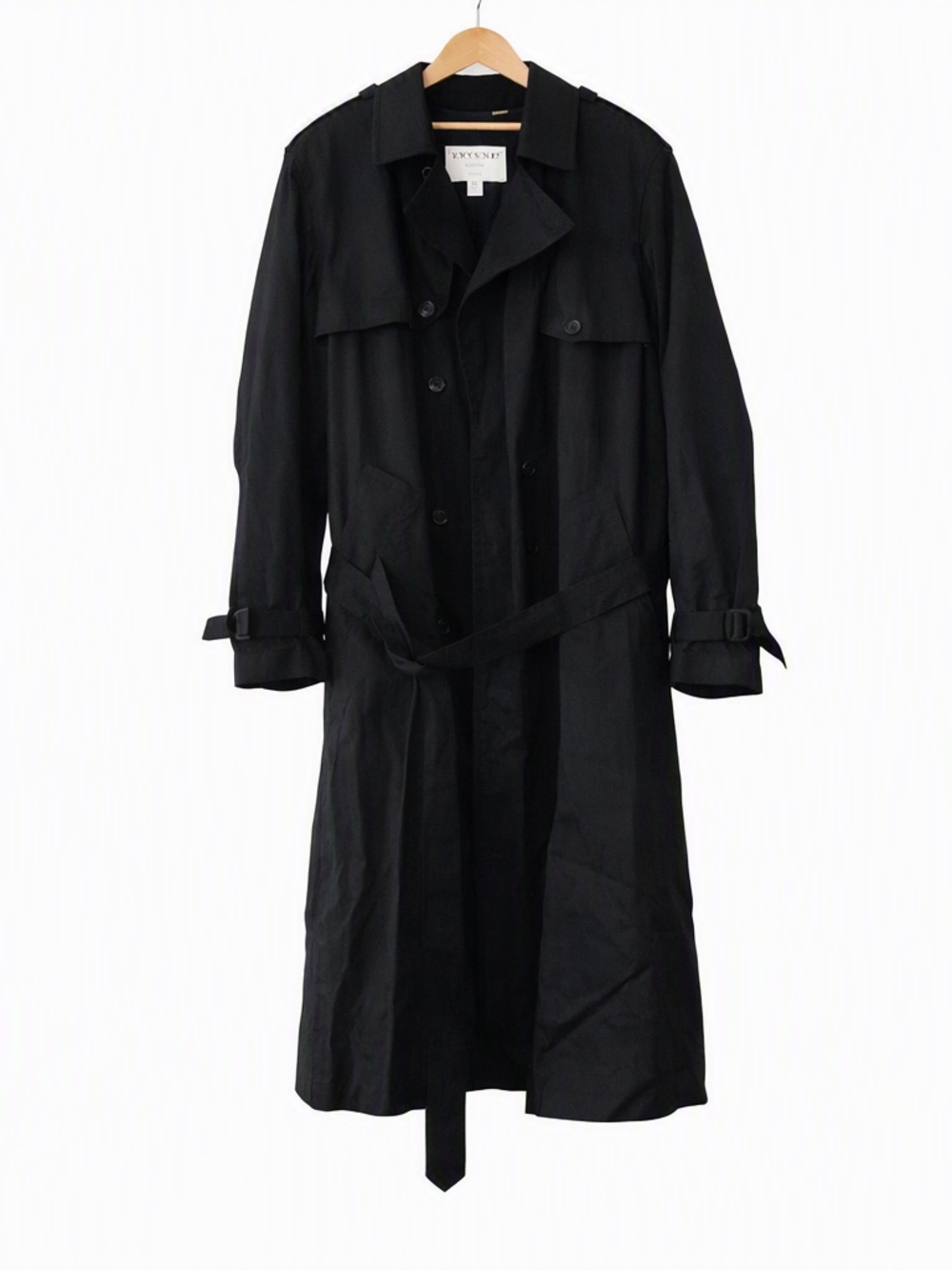 Vintage Black Trench Coat London Fog Towne Belted Coat Zip Out Liner